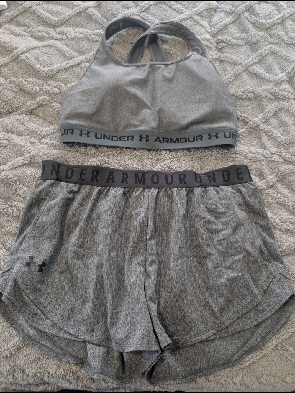 Under Armour Grey Sports Bra and Shorts Set